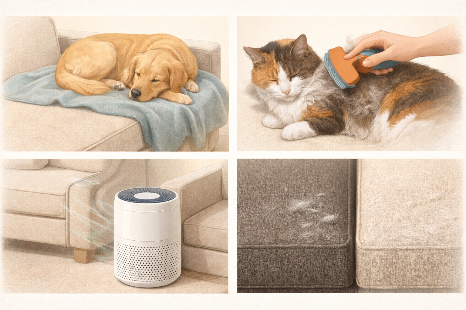 Four prevention strategies to reduce pet hair on furniture